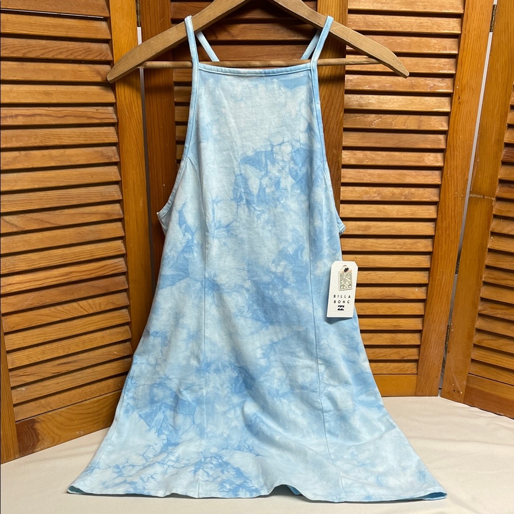 Billabong Light Blue Tie-Dye Halter Dress - Picture 1 of 13